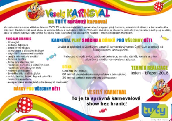 Veselý TUTY karneval pro děti