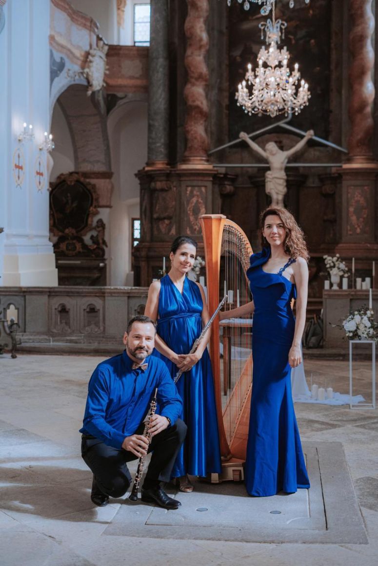 Trio flétna, hoboj, harfa